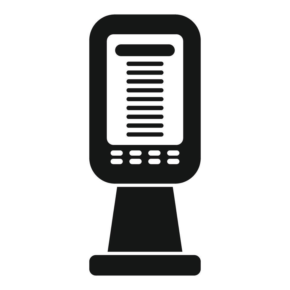 Digital terminal displaying information with buttons for user interaction vector