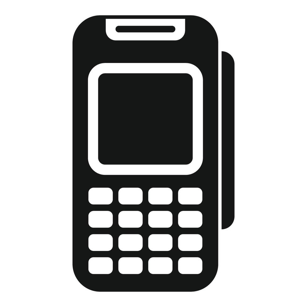 Pos terminal is accepting contactless payment using nfc technology vector