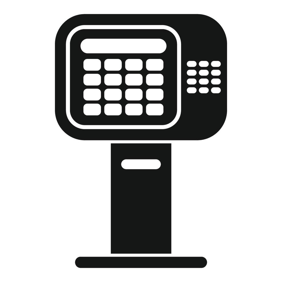 Bank terminal standing on the floor processing payment vector