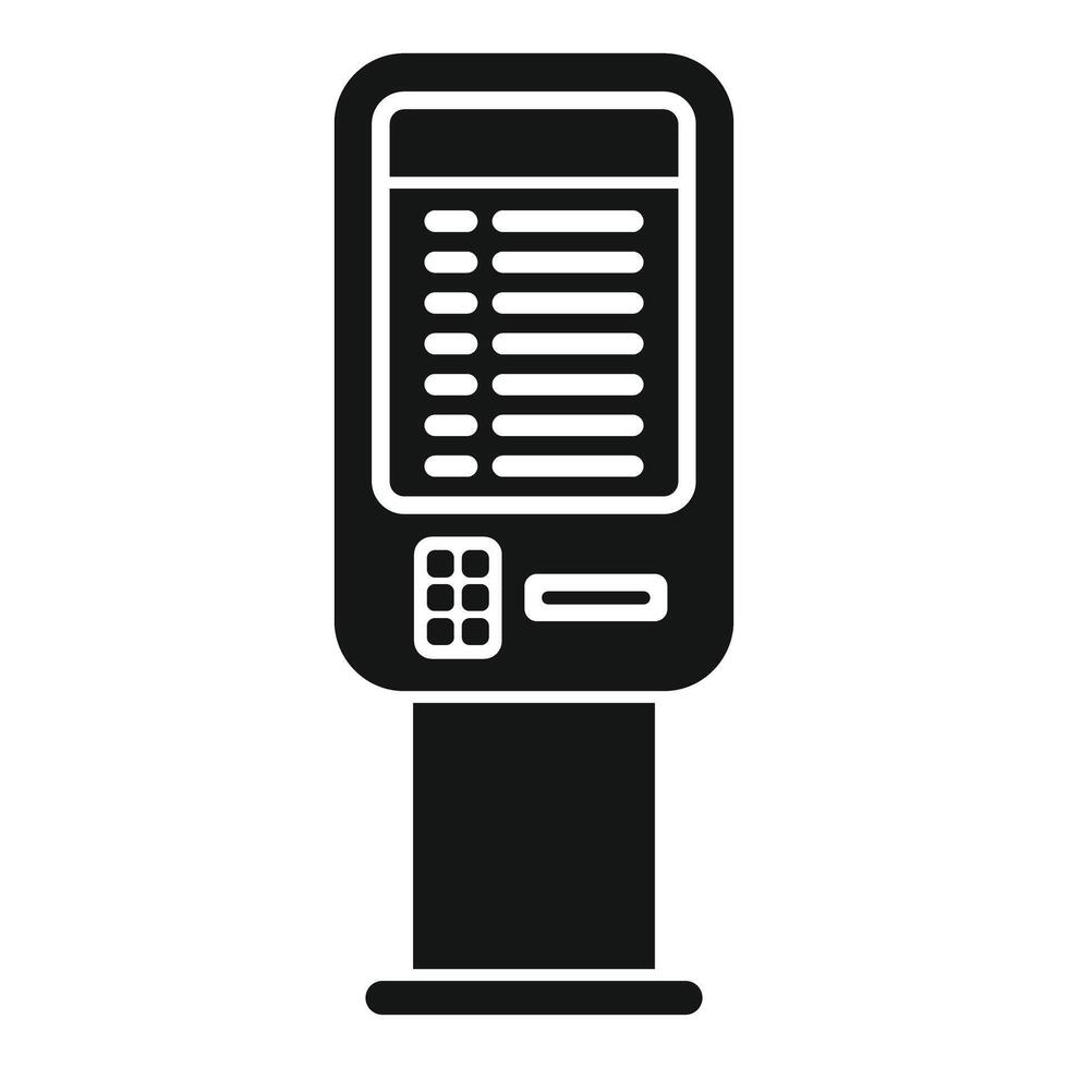 Self ordering payment terminal kiosk standing on white background vector