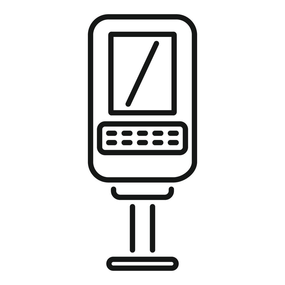 Public information kiosk with blank screen standing on two legs vector
