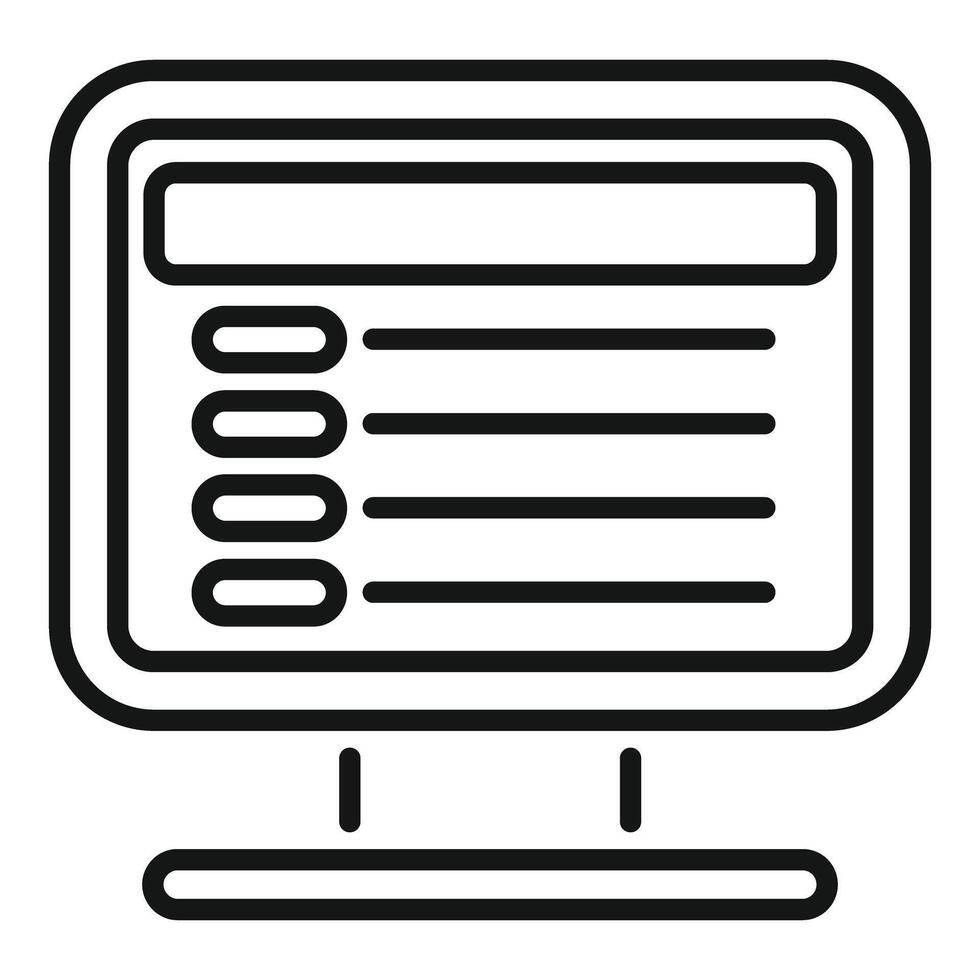 Online survey form being filled on computer screen vector