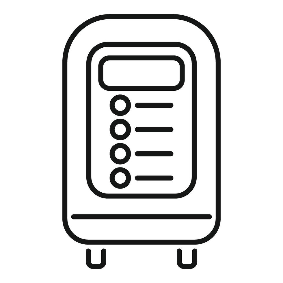 Boiler heating water with control panel displaying temperature and settings icon vector