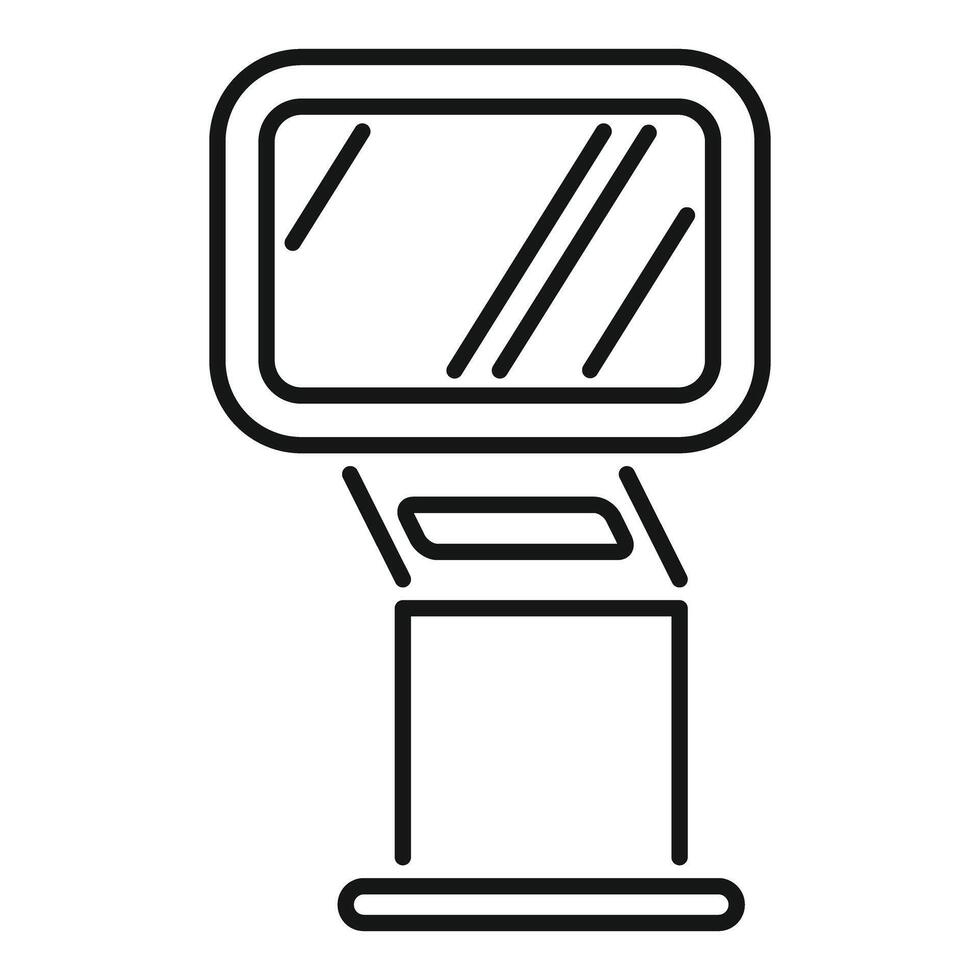 Information kiosk with blank screen displaying important information vector