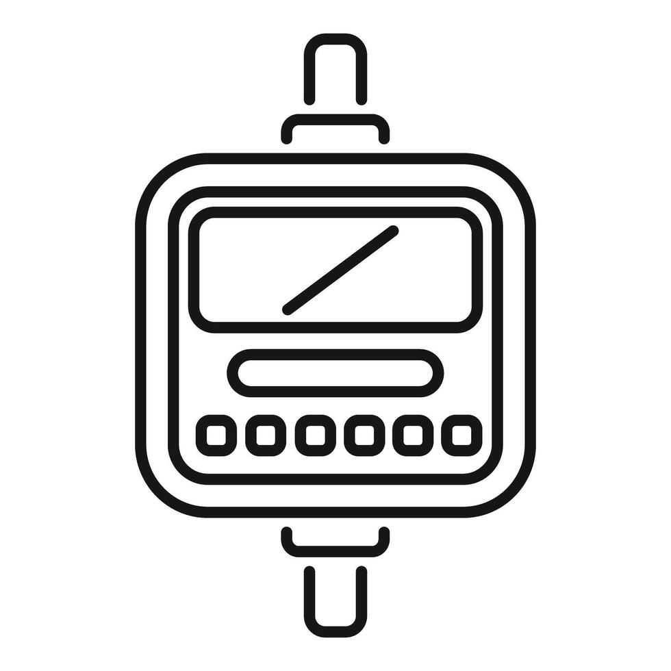 Digital micrometer showing precise measurement tool icon vector