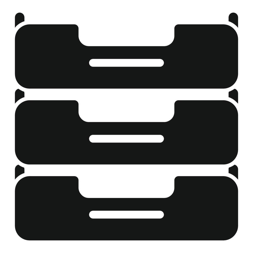 Archive storage system organizing files with labeled drawers vector
