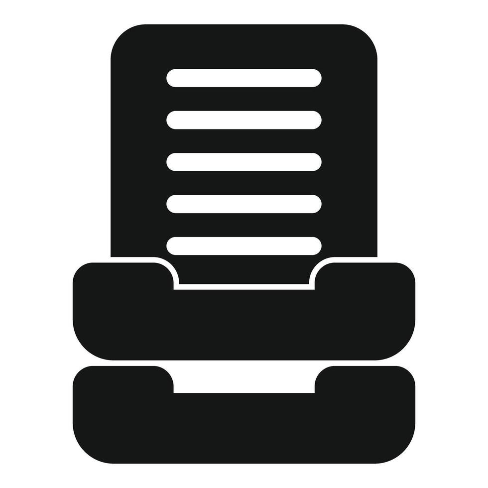 Archive tray storing paper documents for filing vector