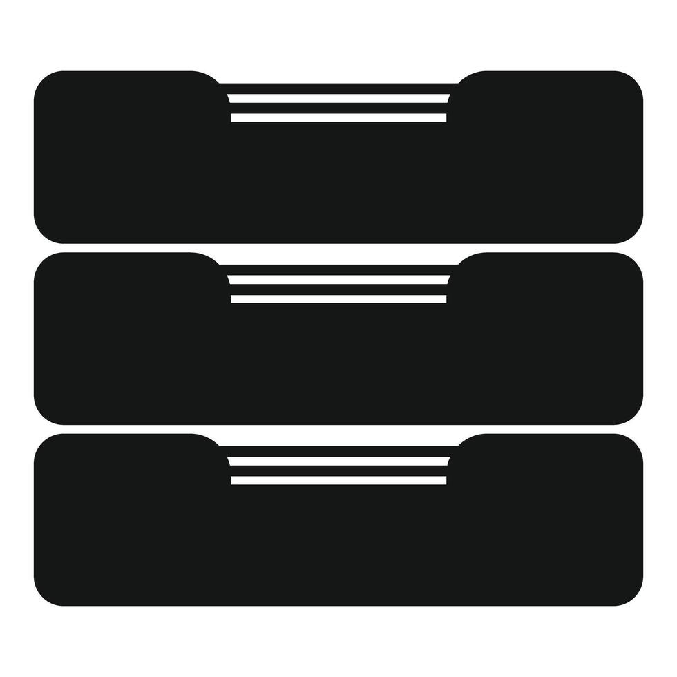 Black archive icon representing storing important documents vector
