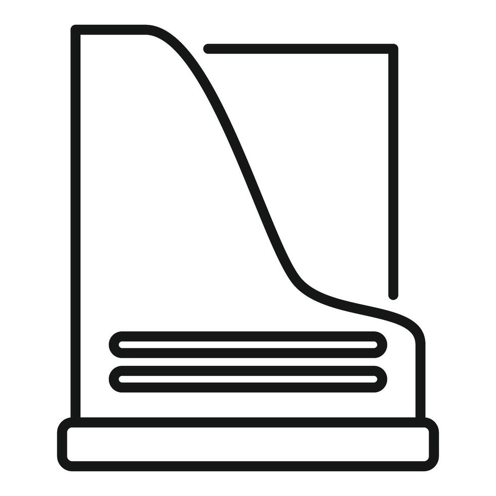 Blank award plaque with slanted top standing on platform icon vector