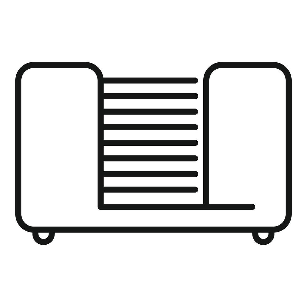 Electric bread toaster icon showing slices of bread being toasted for breakfast vector