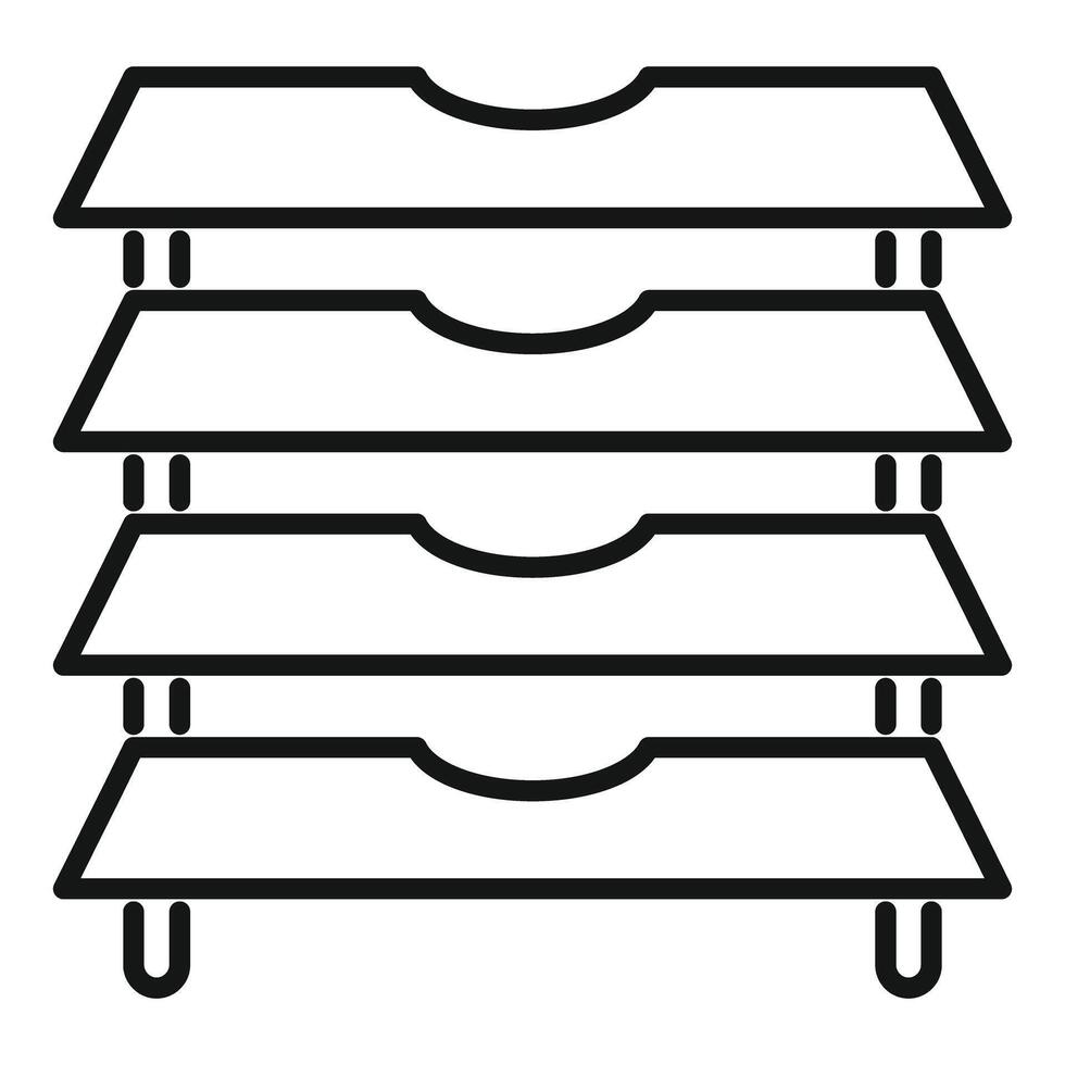 Office document tray organizer being used for storage vector