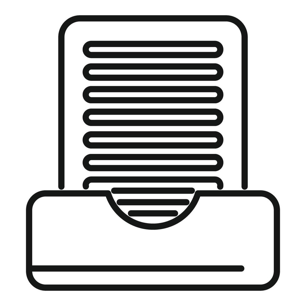 Archive box full of paper documents is standing on the table vector