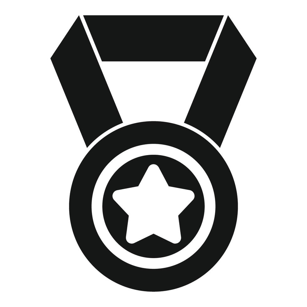 Black medal with ribbon representing winning and success vector
