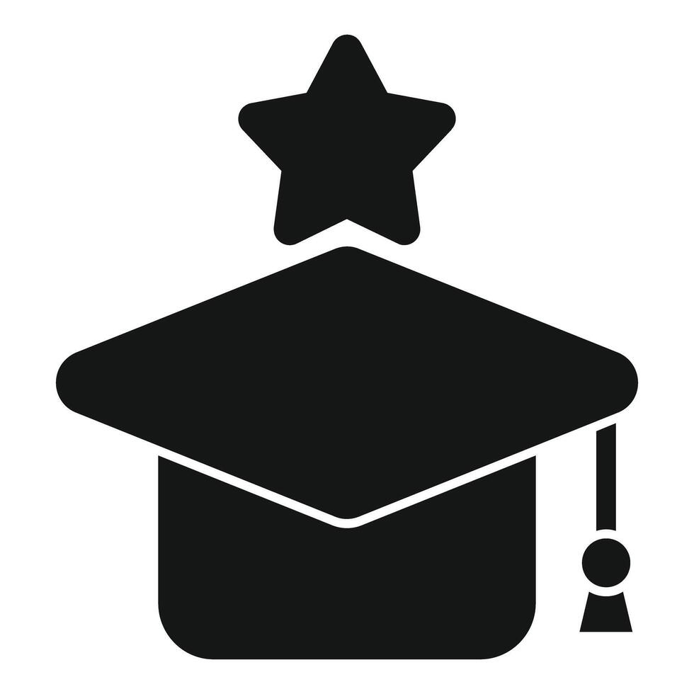Graduation cap icon representing successful education achievement vector