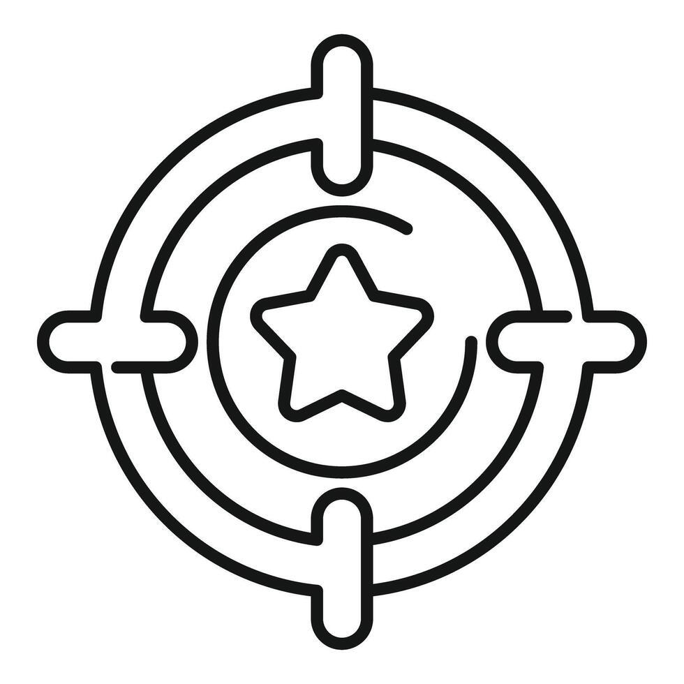 Marketing target audience icon with star representing customer focus vector