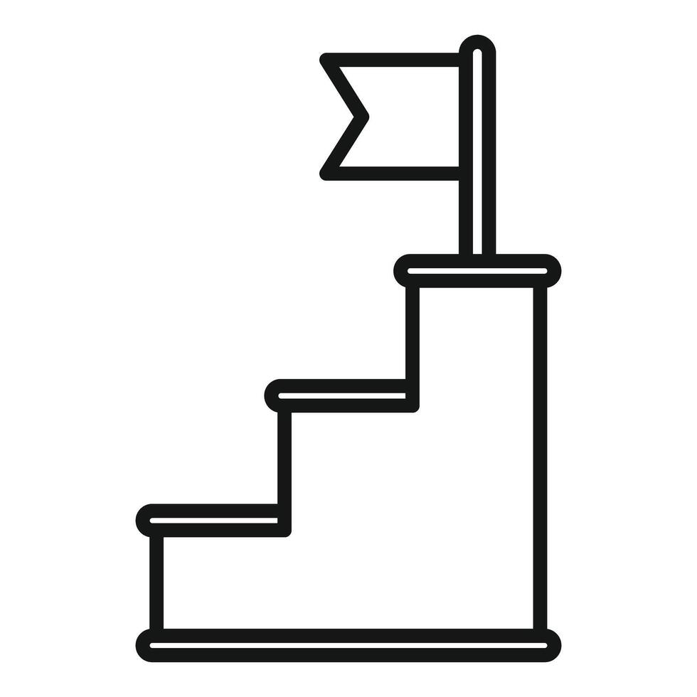 Stairway leading to a flag on top representing success vector