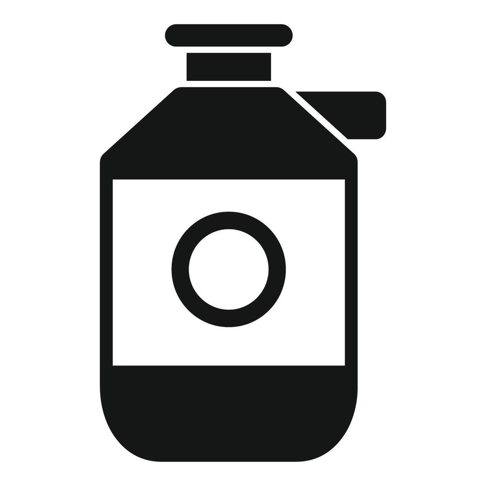 Chemical bottle with measuring scale icon showing liquid measurement vector