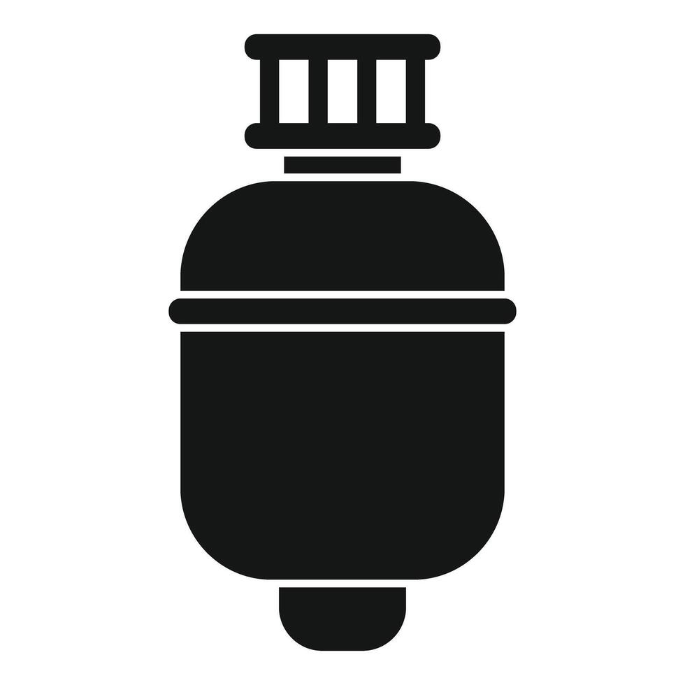Gas cylinder with pressure gauge icon representing flammable substance vector