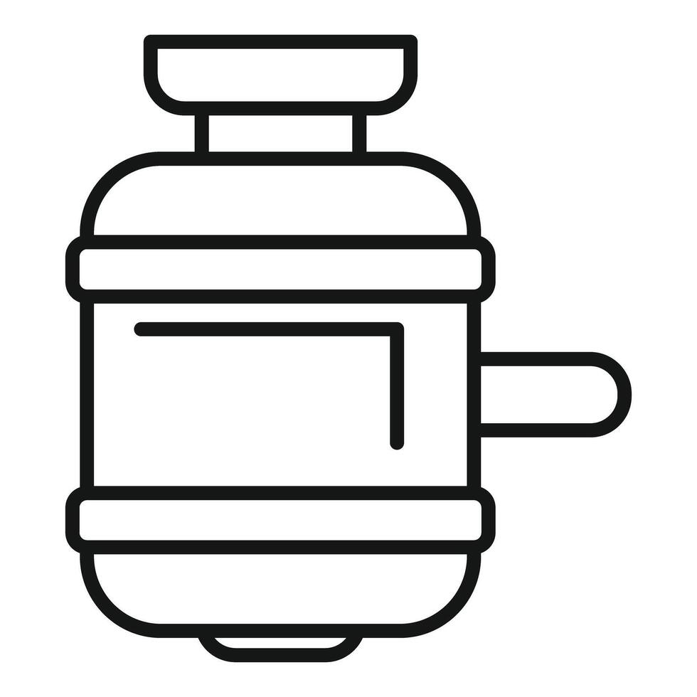 Line drawing of a car power steering fluid reservoir with cap and sensor vector