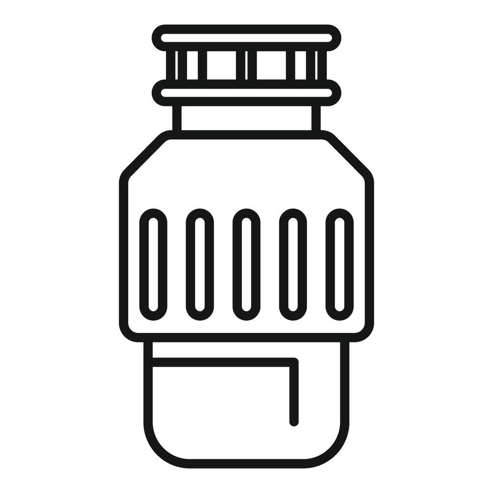 Plastic water bottle with protective case line icon vector