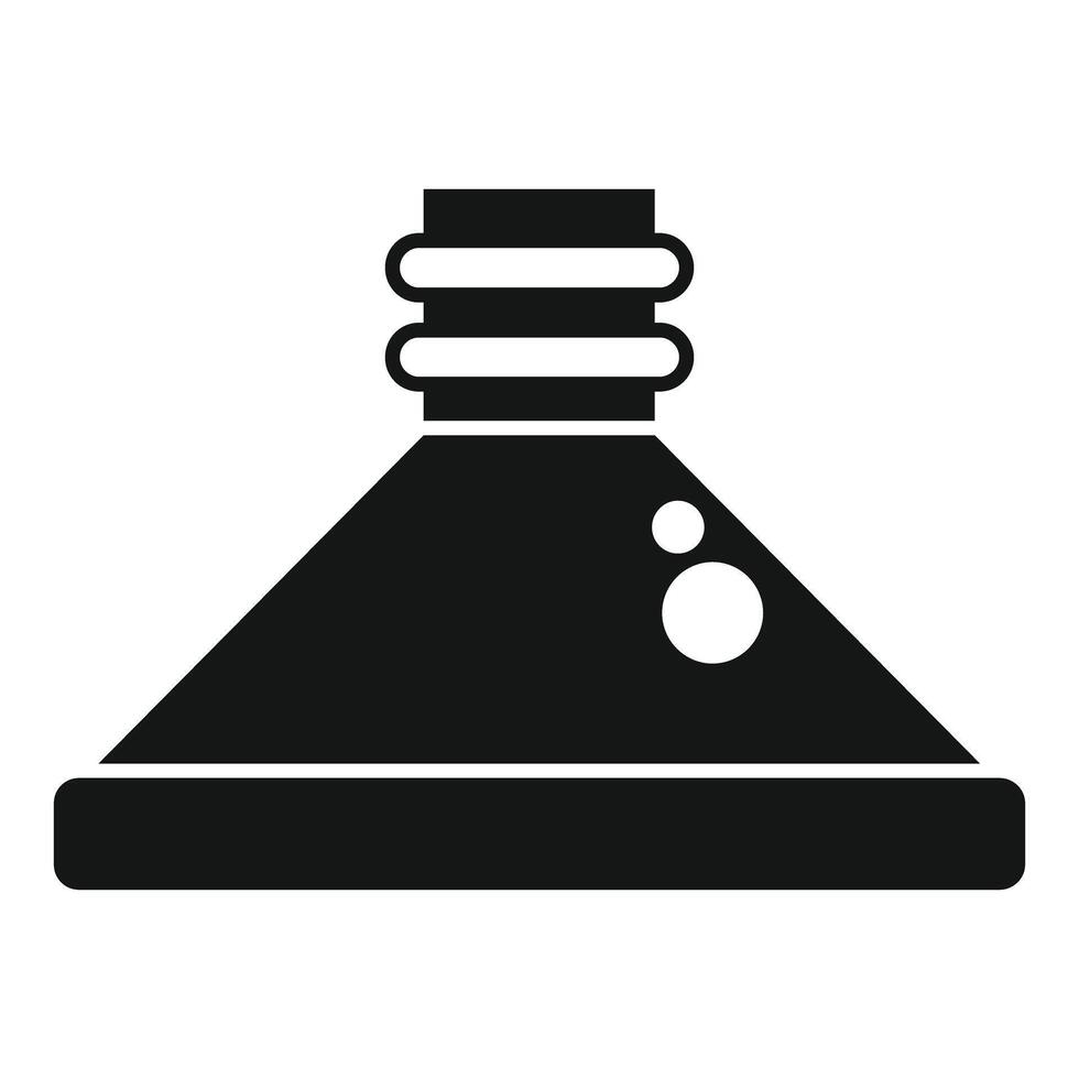Chemical flask bubbling liquid experiment icon simple style vector