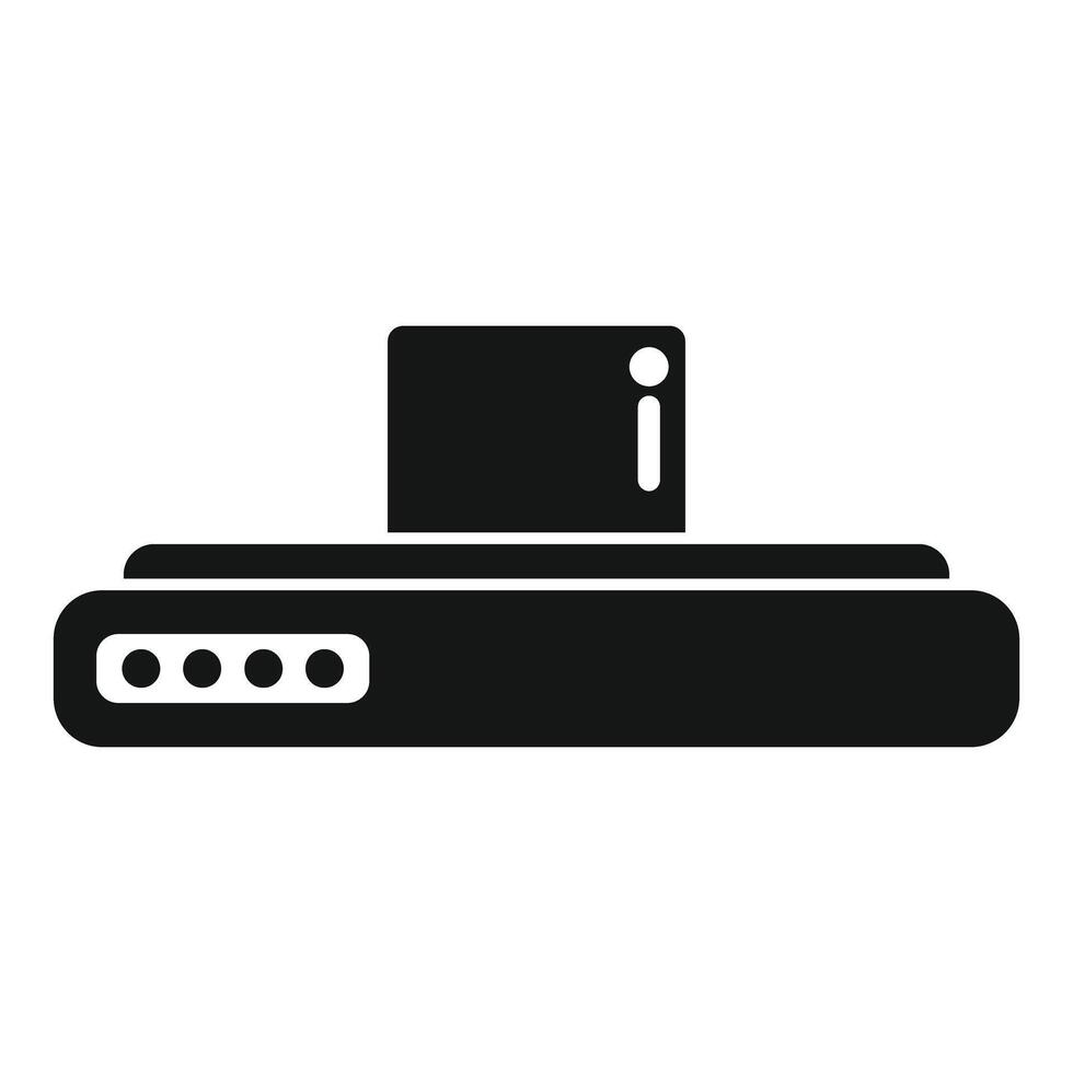 Credit card being inserted in dataphone for payment vector