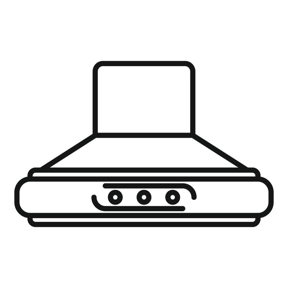 Kitchen exhaust hood with buttons for adjusting power levels line icon vector