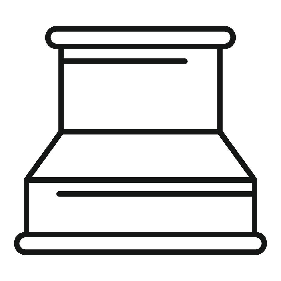 Double bed with headboard minimalist outline illustration representing furniture for bedroom vector