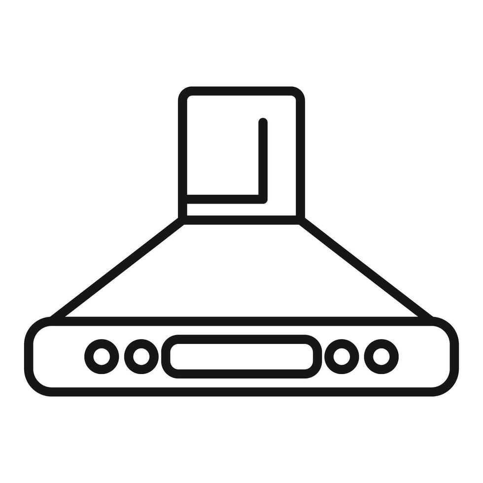 Kitchen extractor hood removing steam while cooking food icon vector