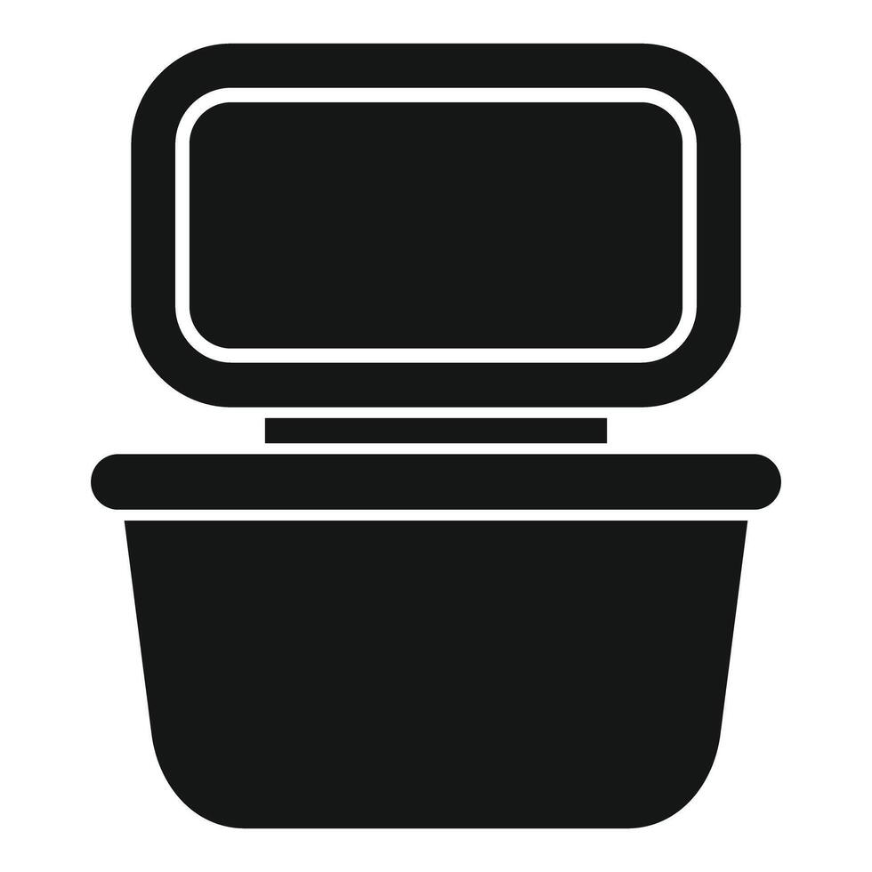 Plastic lunchbox food container keeping food fresh icon vector