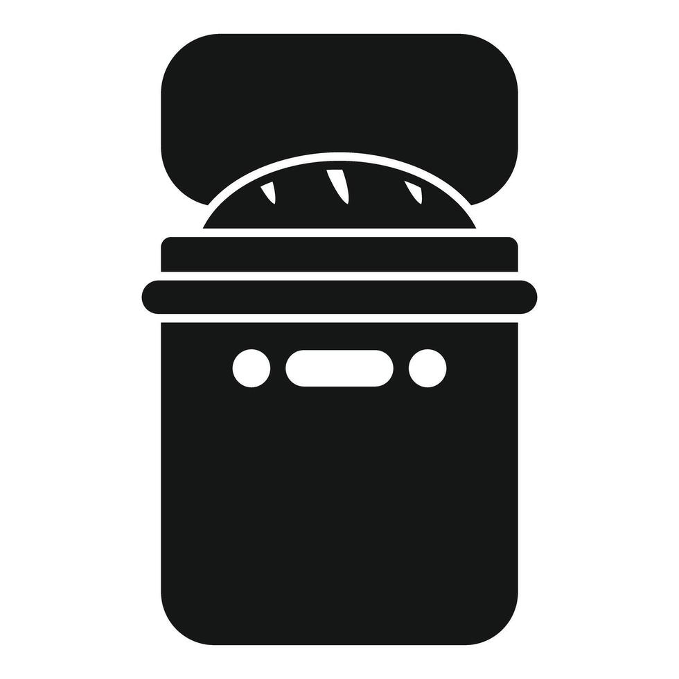Bread baking machine with open lid for baking bread icon glyph style vector