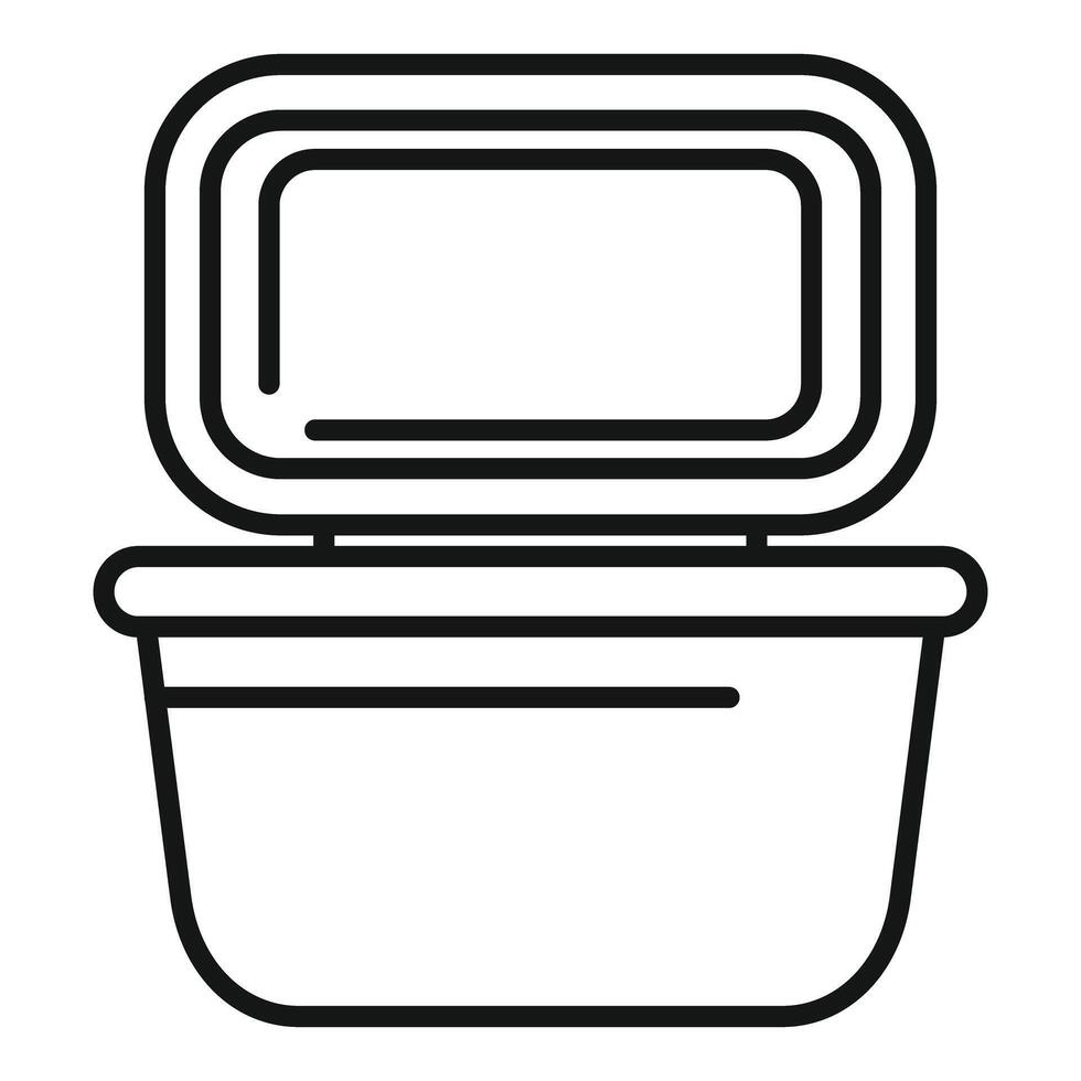 Open plastic food container for storage and preservation vector
