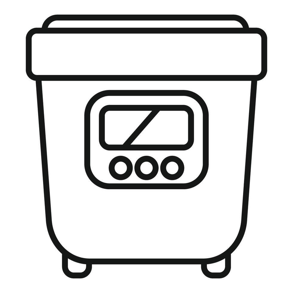 Modern multi cooker preparing meal icon outline style vector