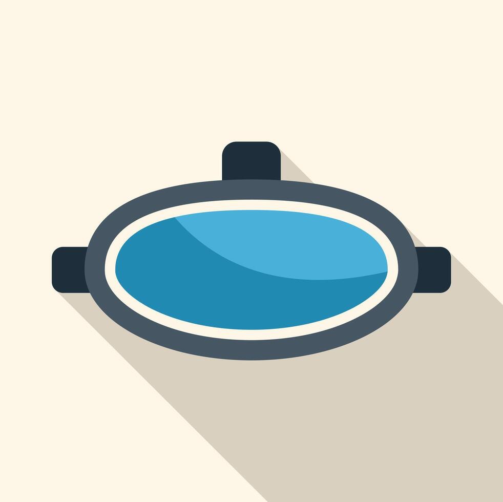 Diving mask with a long shadow is laying on the surface vector