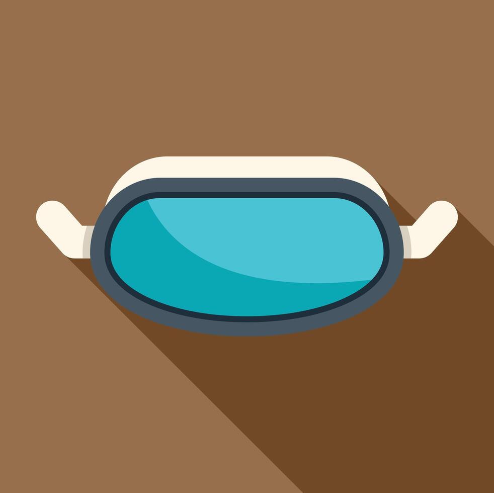 Astronaut helmet visor reflecting distant planet surface in flat design style vector