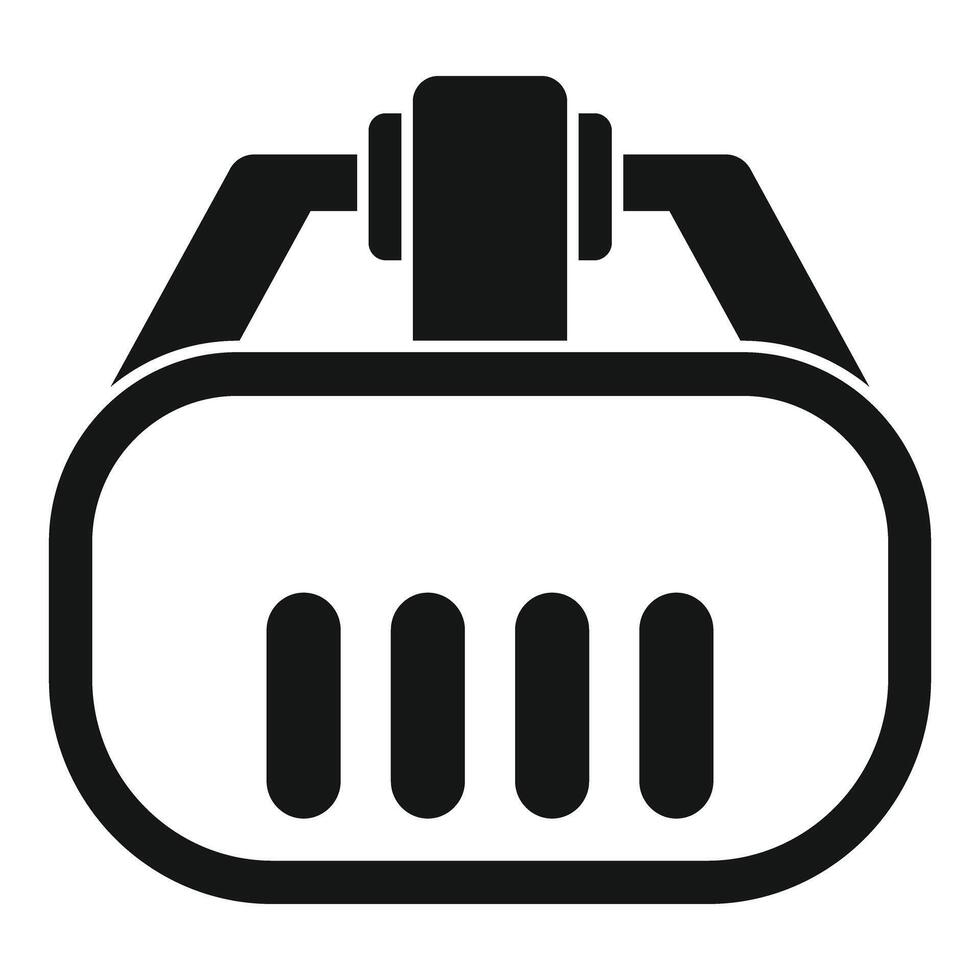 Virtual reality headset front view showing sensors vector