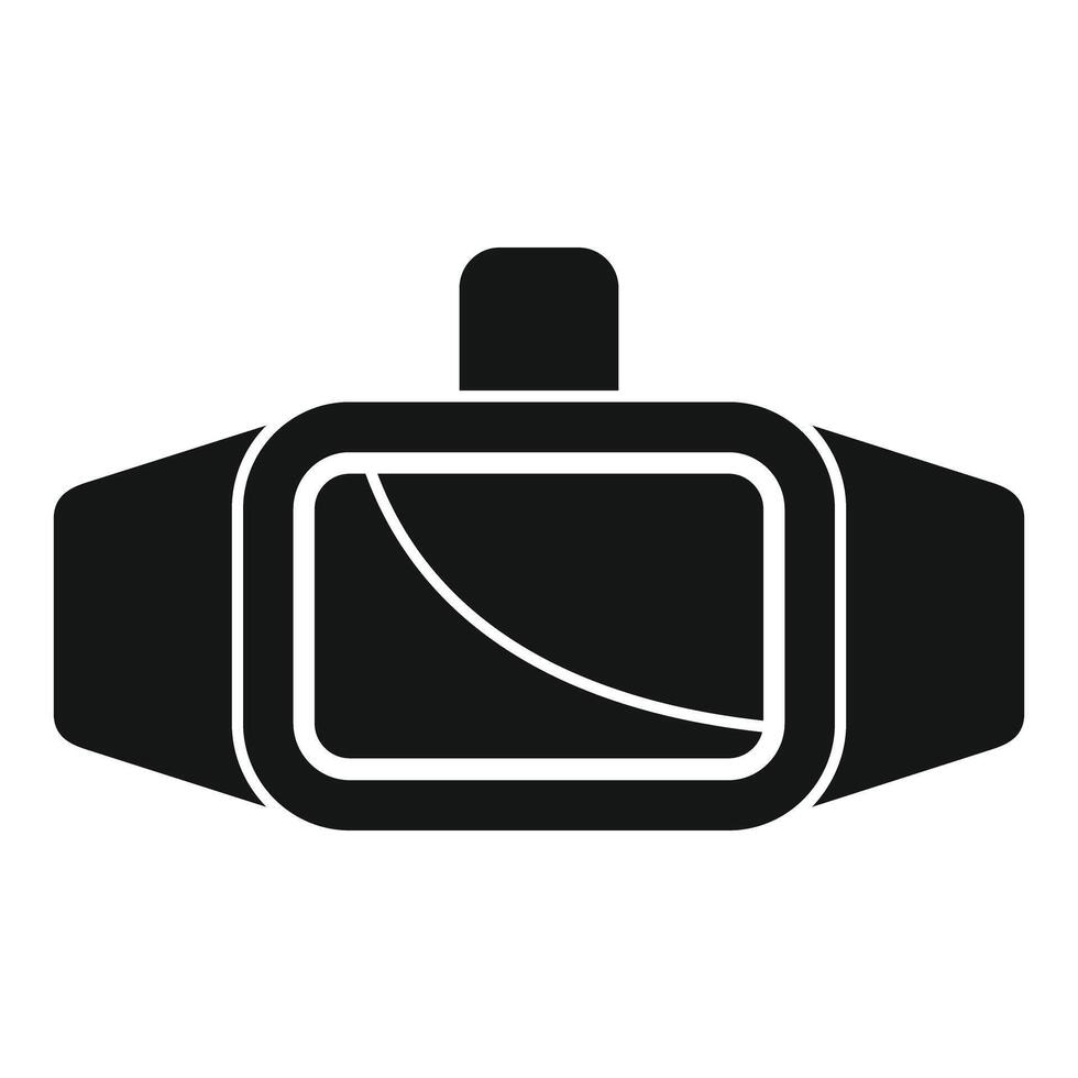 Vr glasses showing curved line icon, simple style vector