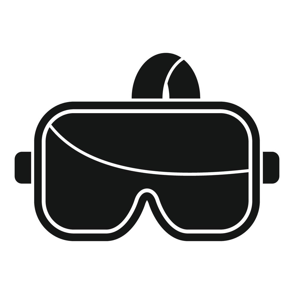 Vr glasses presenting new virtual world icon, simple style vector