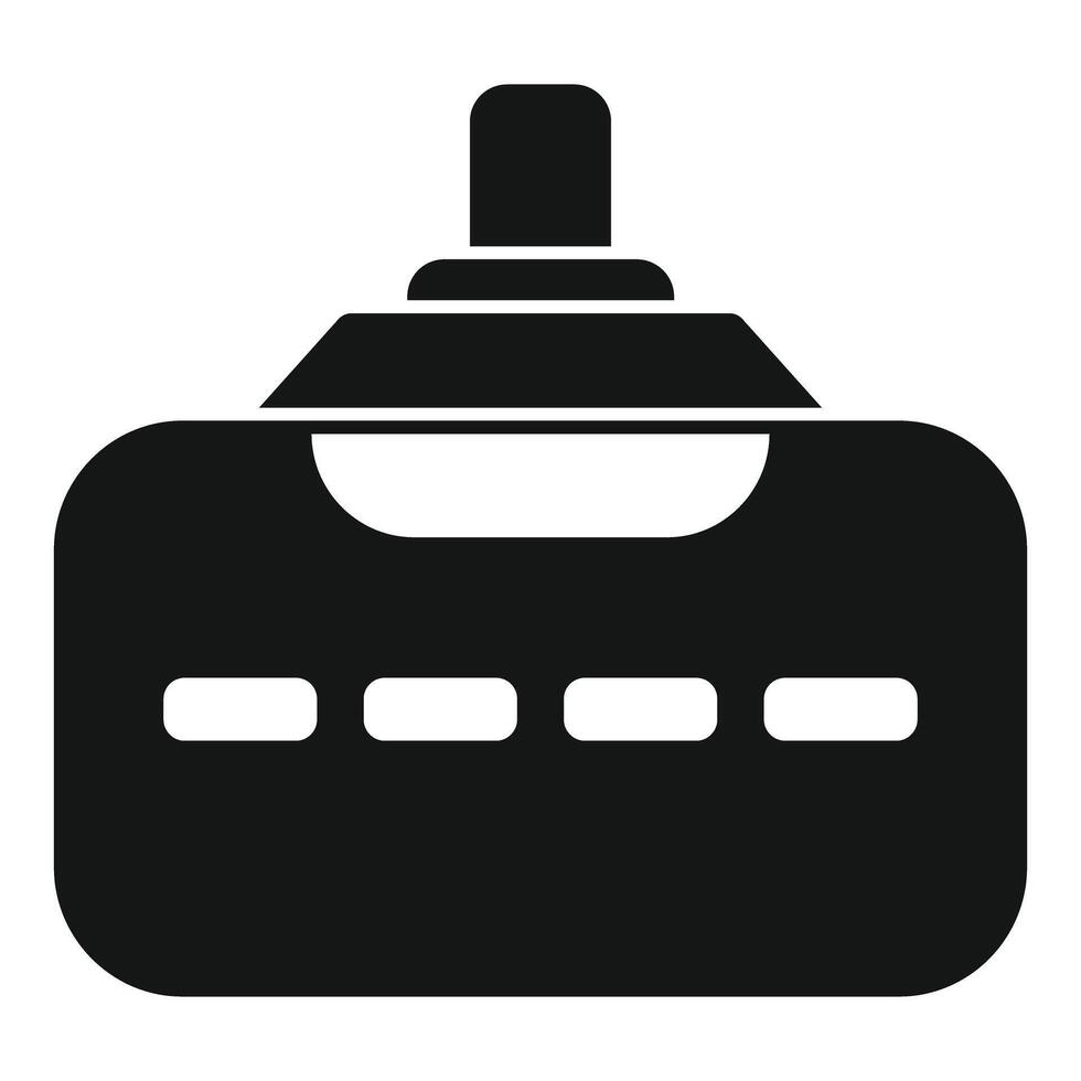 Gamepad controlling futuristic transport icon, simple style vector