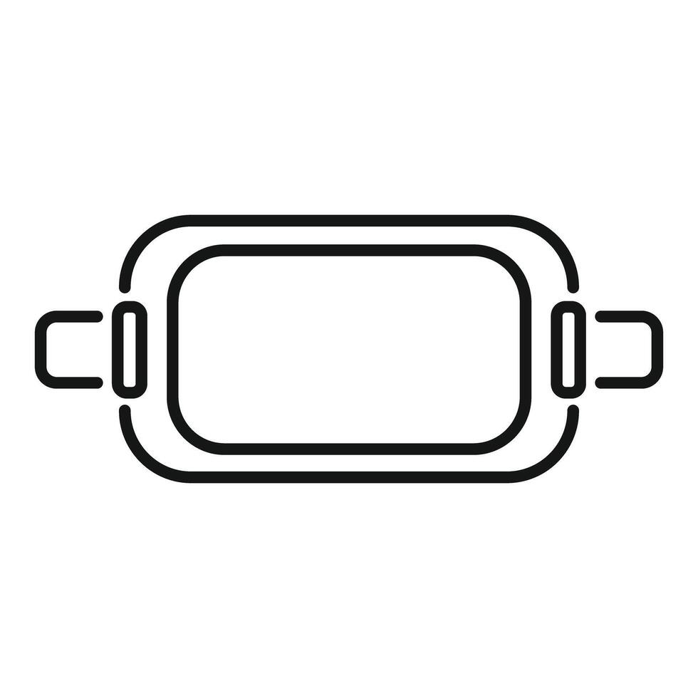 Augmented reality device showing empty frame for metaverse experience vector