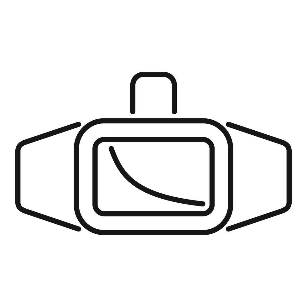 Virtual reality glasses showing curved line on display vector