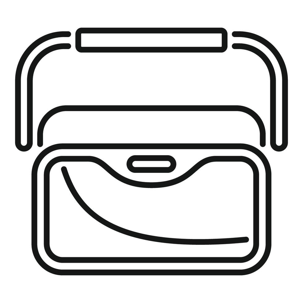 Vr glasses showing curved line for augmented reality experience vector