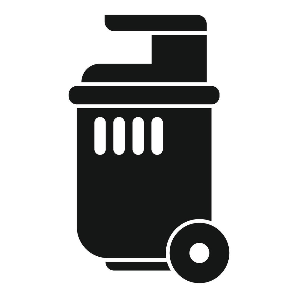 Modern trash bin icon showing waste disposal and recycling vector