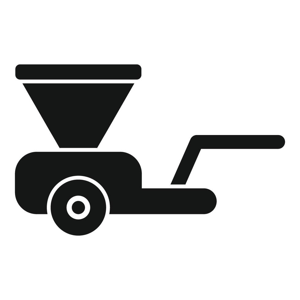 Manual seeder machine spreading fertilizer icon glyph style vector