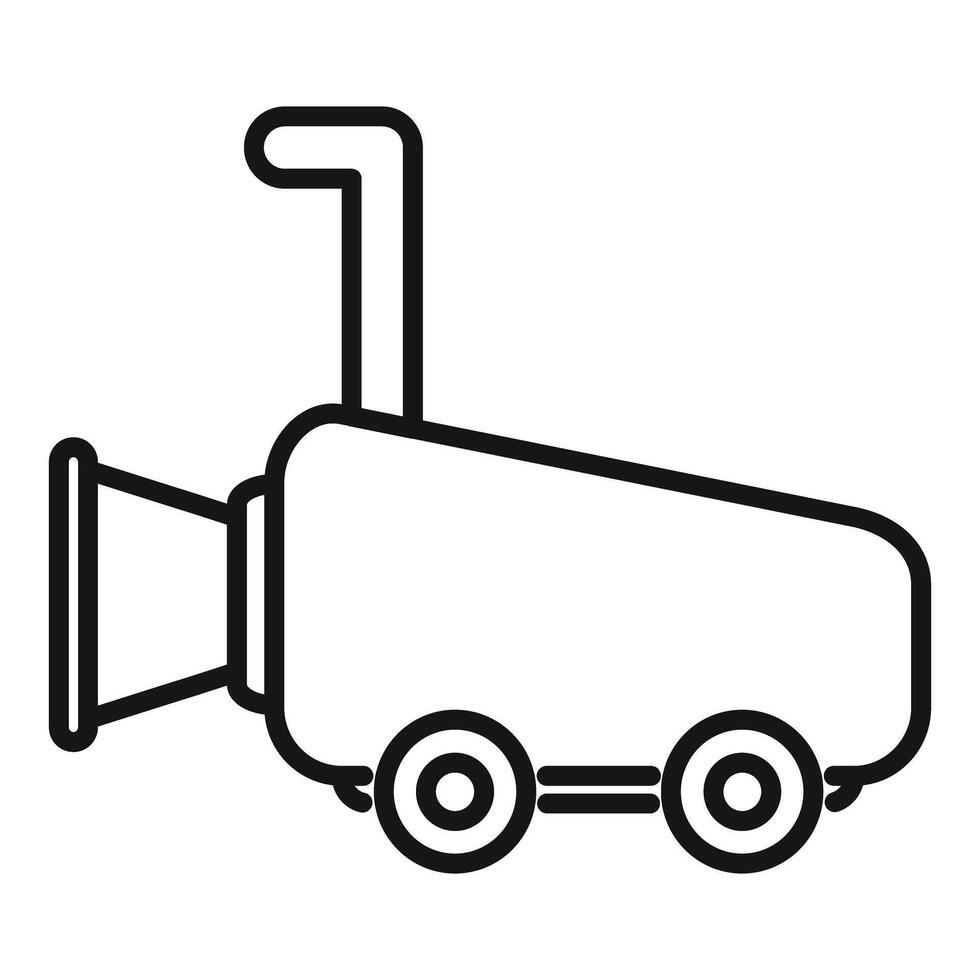 Professional video camera is recording on wheels vector