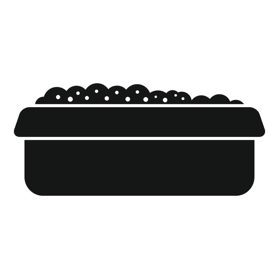 Cat litter box filled with clumping cat litter icon vector