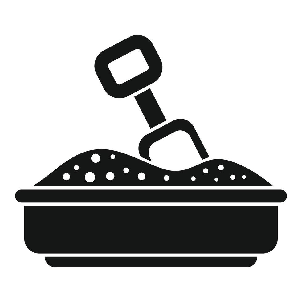 Sandbox with sand and shovel for playing in kindergarten vector