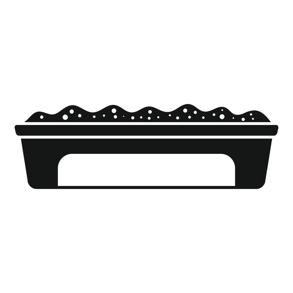 Rectangular sandbox full of sand for children playing in the park or backyard vector