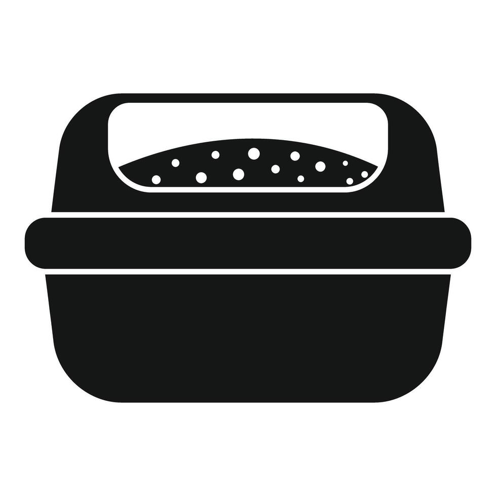 Black cat litter box icon showing hygiene vector
