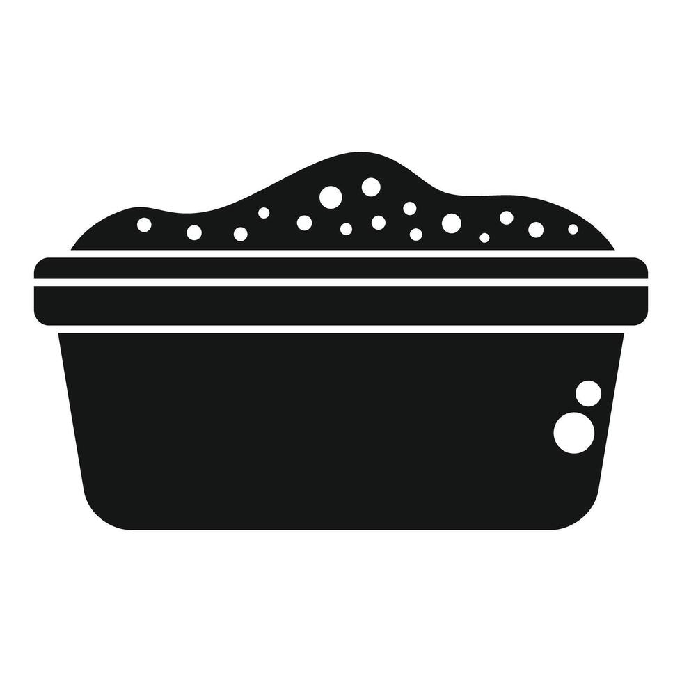 Basin full of soapy water for laundering clothes vector